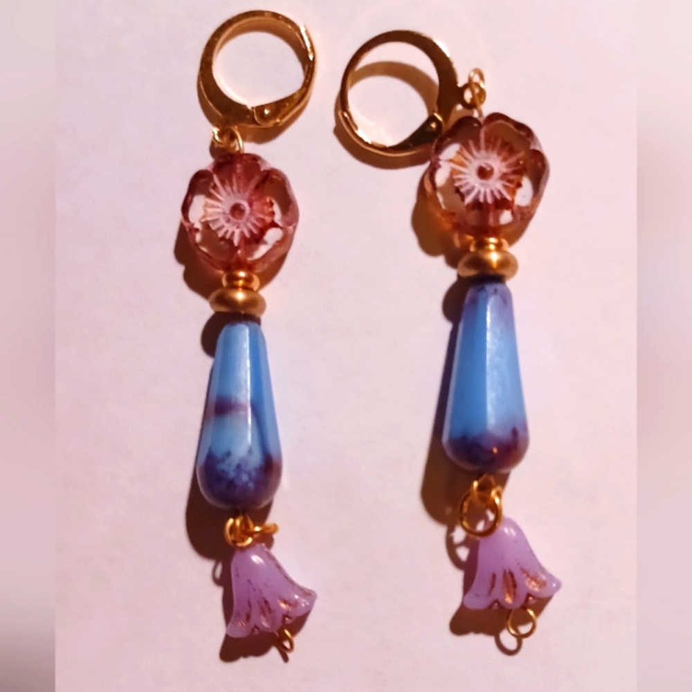 Lavender & blue earrings